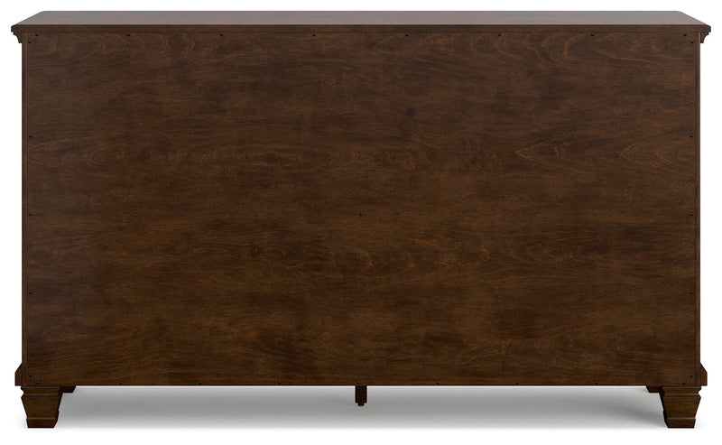 Danabrin Queen Panel Storage Bed, Dresser and Nightstand in Brown - PKG023940