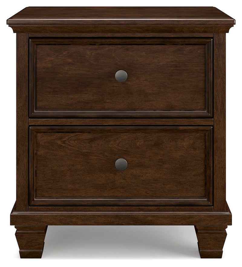 Danabrin Queen Panel Storage Bed, Dresser, Mirror and Nightstand in Brown - PKG023939