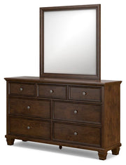 Danabrin Queen Panel Storage Bed, Dresser, Mirror and Nightstand in Brown - PKG023939
