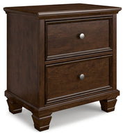 Danabrin Twin Panel Bed with Mirrored Dresser and Nightstand in Brown - PKG015196