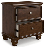 Danabrin Twin Panel Bed with Mirrored Dresser and Nightstand in Brown - PKG015196
