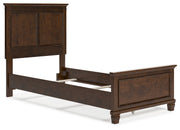 Danabrin Twin Panel Bed with Mirrored Dresser, Chest and 2 Nightstands in Brown - PKG015195