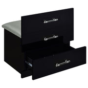 Danbury 3-drawer Makeup Vanity & Stool Set Black High Gloss - 930209