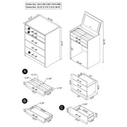 Danbury 3-drawer Makeup Vanity & Stool Set Black High Gloss - 930209