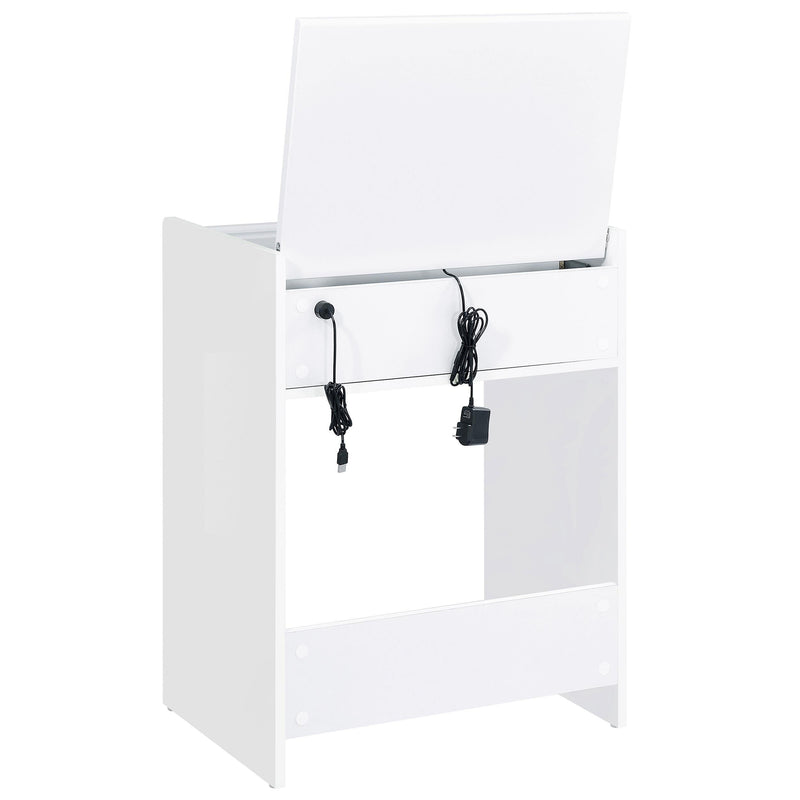 Danbury 3-drawer Makeup Vanity & Stool Set White High Gloss - 930208