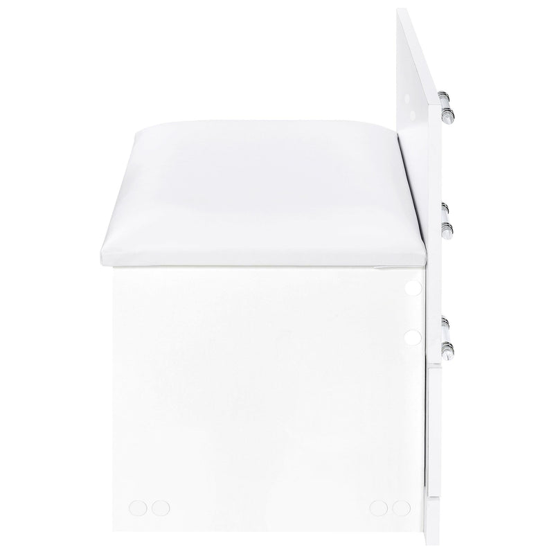 Danbury 3-drawer Makeup Vanity & Stool Set White High Gloss - 930208