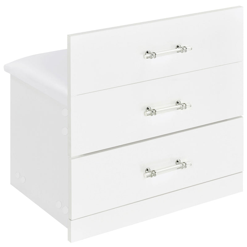 Danbury 3-drawer Makeup Vanity & Stool Set White High Gloss - 930208