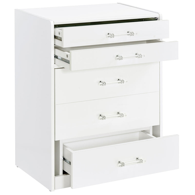 Danbury 3-drawer Makeup Vanity & Stool Set White High Gloss - 930208