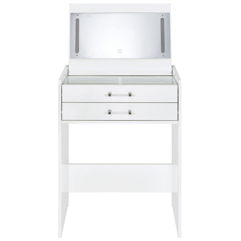 Danbury 3-drawer Makeup Vanity & Stool Set White High Gloss - 930208