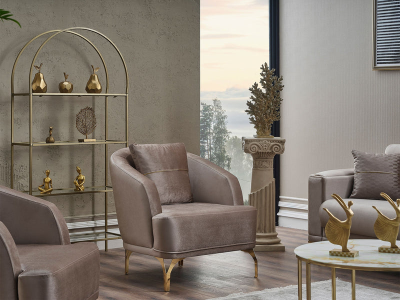 Dante Chair in Beige - 200-SER-DAN-VELVET260-B