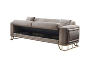 Dante Convertible Loveseat in Beige - 200-SER-DAN-VELVET260-2