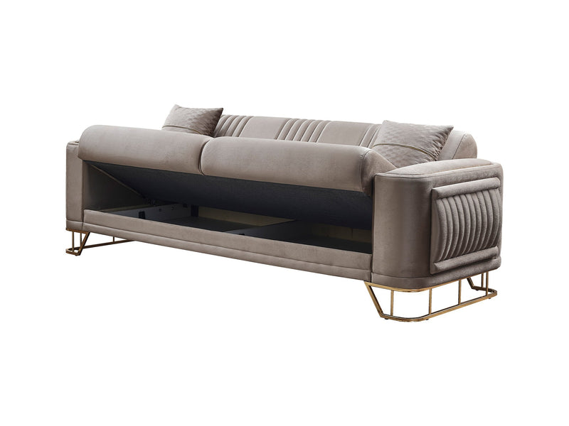Dante Convertible Sofa in Beige - 200-SER-DAN-VELVET260-3