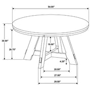 Danvers Round 54-inch Wood Dining Table Brown Oak - 109150