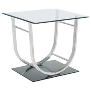 Danville 2-piece Glass Top Coffee and End Table Set Chrome - 704988-S2