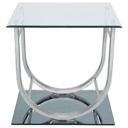 Danville 2-piece Glass Top Coffee and End Table Set Chrome - 704988-S2