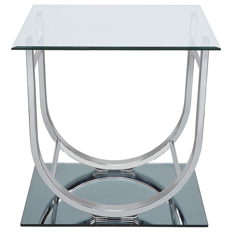 Danville 2-piece Glass Top Coffee and End Table Set Chrome - 704988-S2