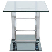 Danville 2-piece Glass Top Coffee and End Table Set Chrome - 704988-S2