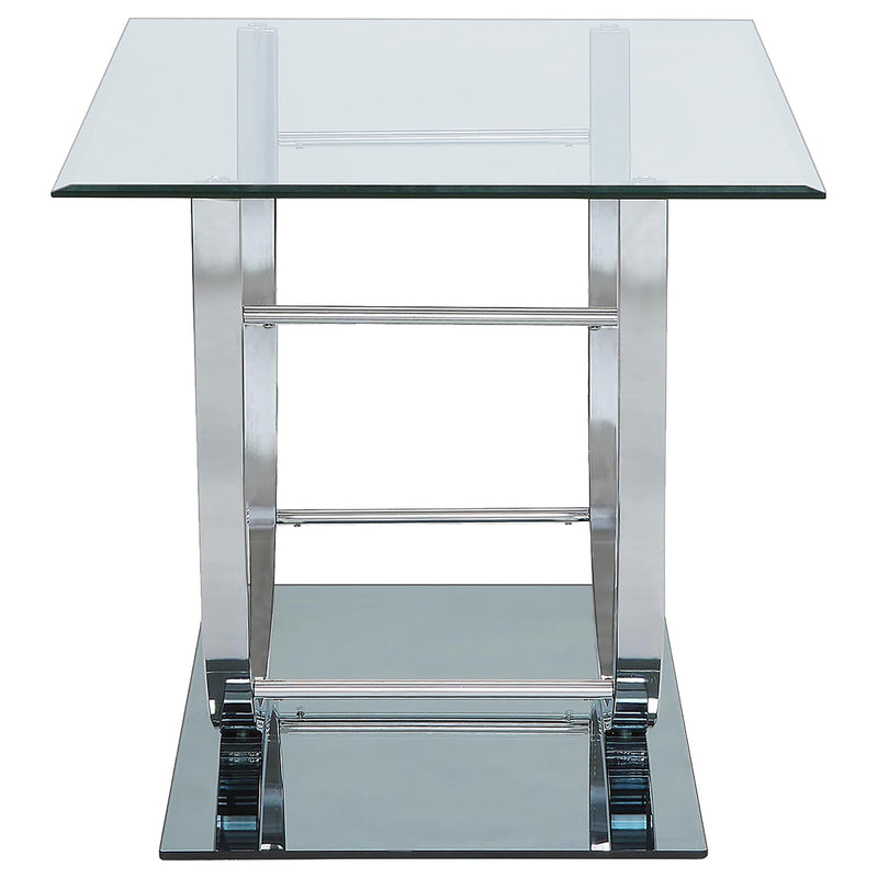 Danville 2-piece Glass Top Coffee and End Table Set Chrome - 704988-S2