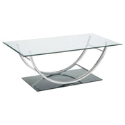 Danville 2-piece Glass Top Coffee and End Table Set Chrome - 704988-S2