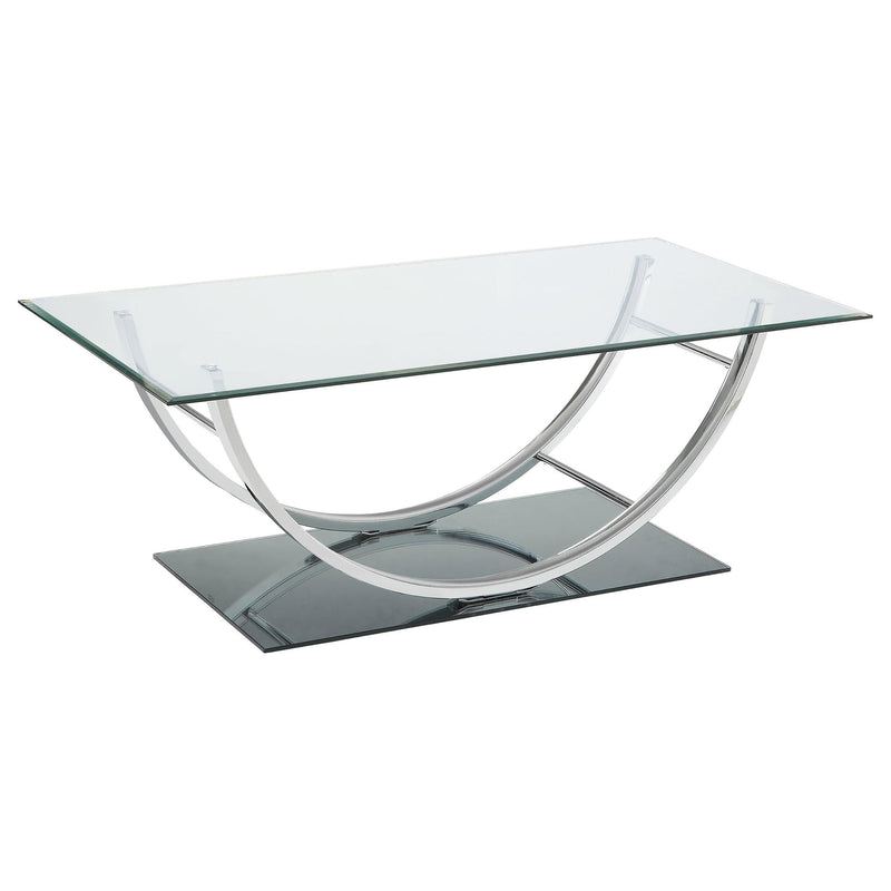 Danville 2-piece Glass Top Coffee and End Table Set Chrome - 704988-S2