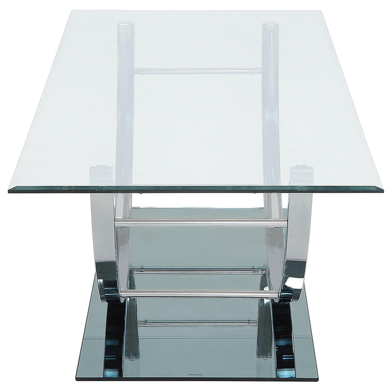 Danville 2-piece Glass Top Coffee and End Table Set Chrome - 704988-S2