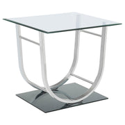 Danville Square U-Shaped Glass Top Side End Table Chrome - 704987