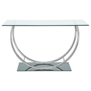 Danville U-shaped Glass Top Entryway Console Table Chrome - 704989