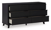 Danziar Black Slat Panel Bedroom Set from Ashley - Lara Furniture
