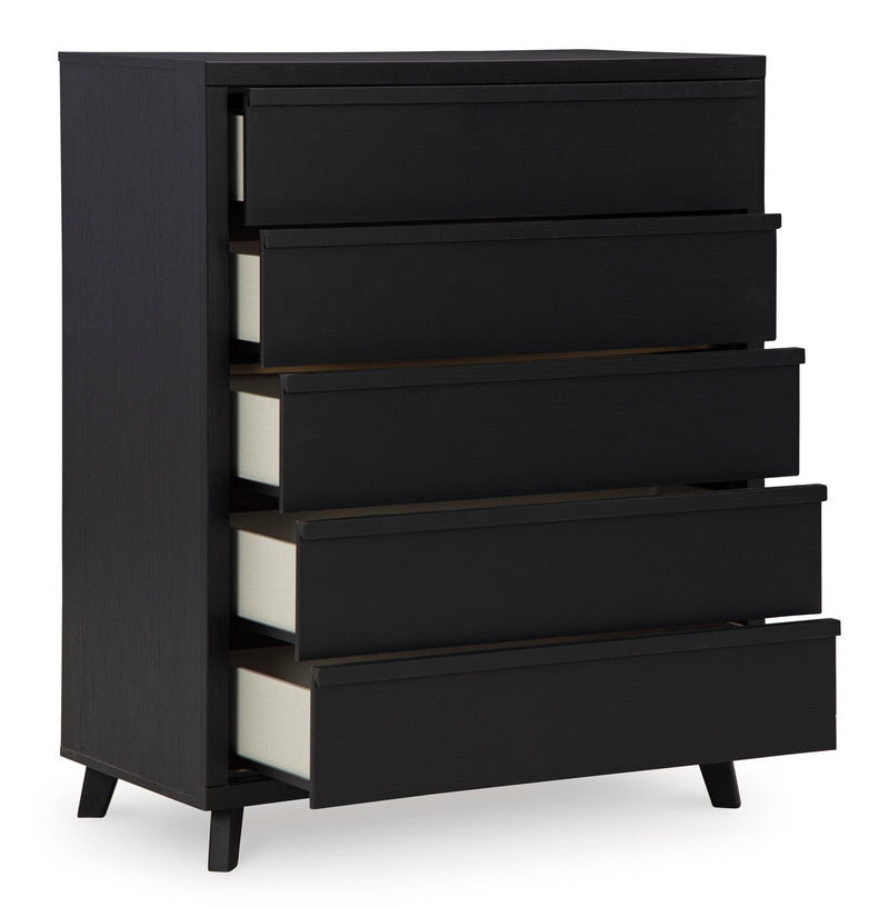 Danziar Black Slat Panel Bedroom Set from Ashley - Lara Furniture