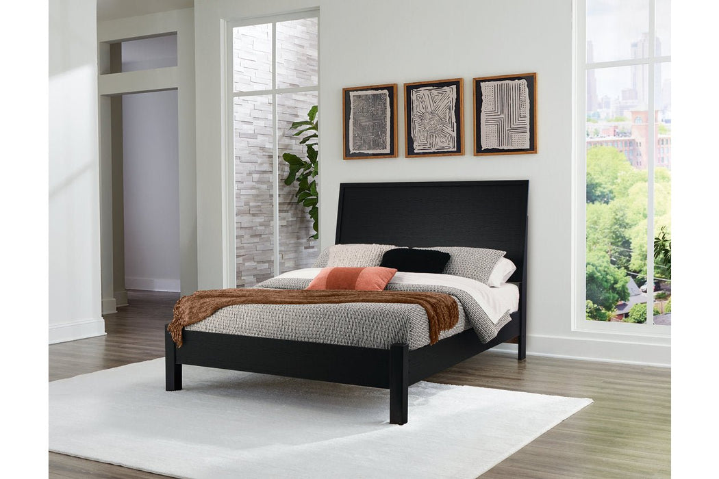 Danziar Black Queen Platform Bed - Gate FurnitureQueen Bed