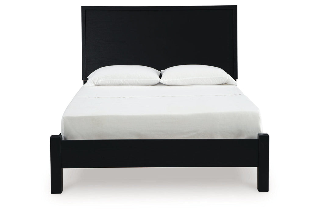 Danziar Black Queen Platform Bed - Gate FurnitureQueen Bed