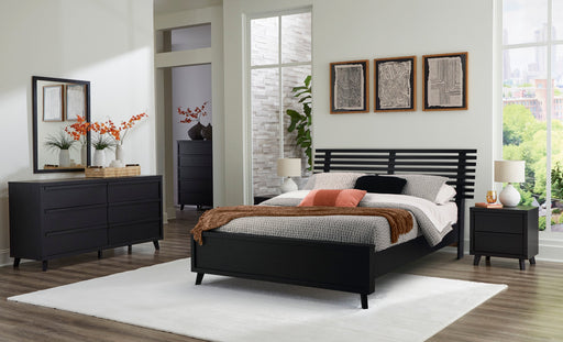 Danziar Black Slat Panel Bedroom Set - Gate FurnitureBedroom Set