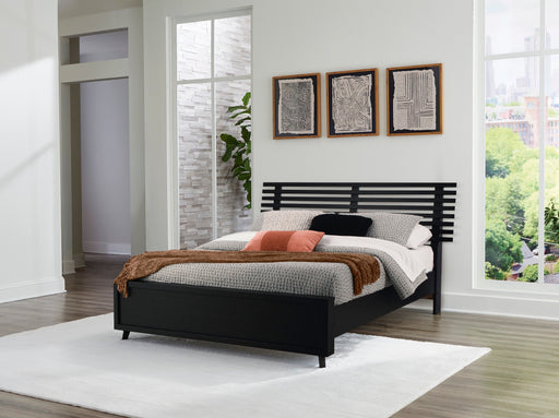Danziar Black Slat Panel Bedroom Set - Gate FurnitureBedroom Set