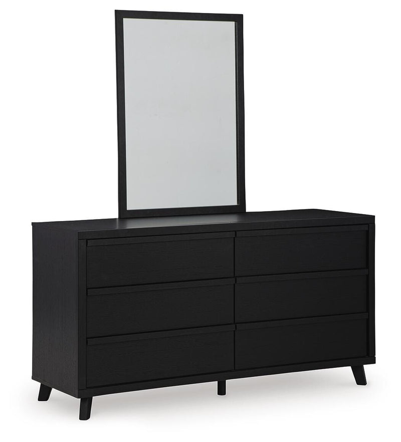 Danziar Full Panel Platform Bed, Dresser and Mirror - B1013B22