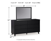 Danziar Full Panel Platform Bed, Dresser and Mirror - B1013B22