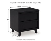 Danziar King Panel Bed, Dresser, Mirror and 2 Nightstands in Black - PKG015914