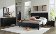 Danziar King Panel Bed, Dresser, Mirror and 2 Nightstands in Black - PKG015914