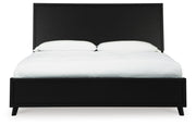 Danziar King Panel Bed, Dresser, Mirror and Chest in Black - PKG015917