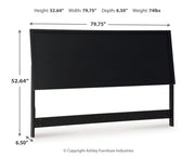 Danziar King Panel Headboard, Dresser and Mirror in Black - PKG016021