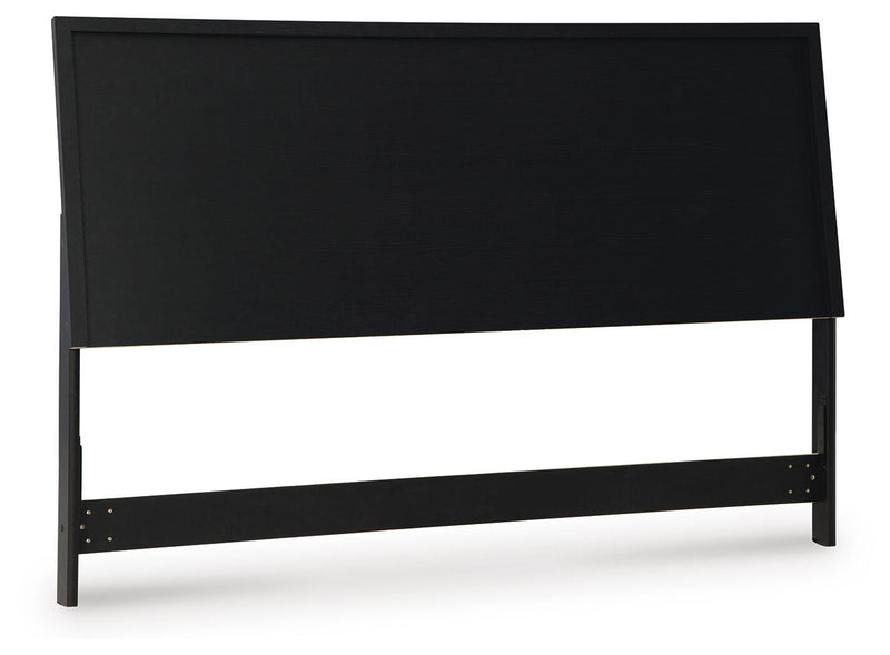 Danziar King Panel Headboard, Dresser, Mirror, Chest and Nightstand in Black - PKG016026