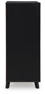 Danziar King Panel Headboard, Dresser, Mirror, Chest and Nightstand in Black - PKG016026