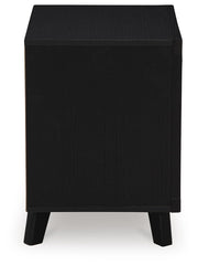 Danziar Queen Panel Bed, Dresser, Mirror and 2 Nightstands in Black - PKG015890