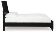 Danziar Queen Panel Bed, Dresser, Mirror and 2 Nightstands in Black - PKG015890