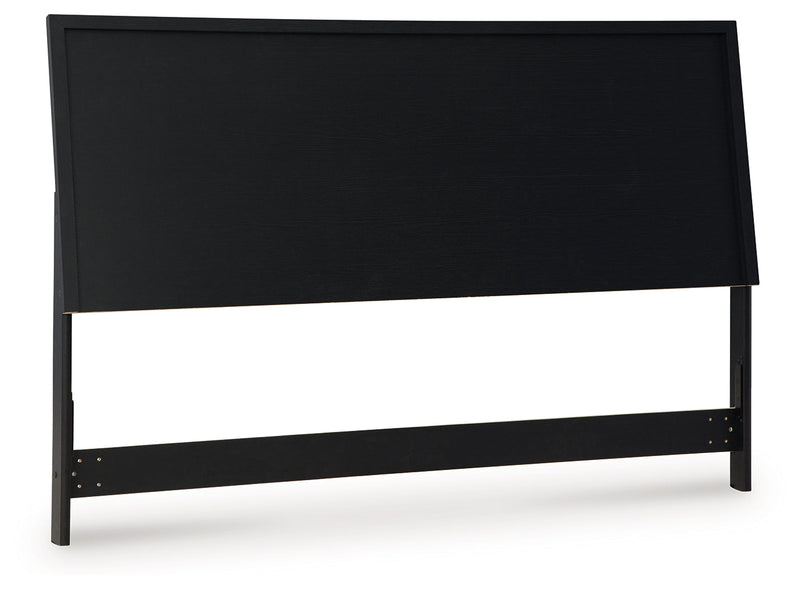 Danziar Queen Panel Headboard with Mirrored Dresser and Nightstand in Black from Ashley - Lara Furniture