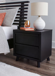Danziar Queen Panel Headboard with Mirrored Dresser, Chest and 2 Nightstands in Black from Ashley - Lara Furniture