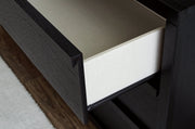 Danziar Queen Panel Headboard with Mirrored Dresser, Chest and 2 Nightstands in Black from Ashley - Lara Furniture
