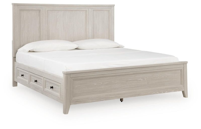 Darbonton Dove White California King Panel Storage Bed - PCB853B5