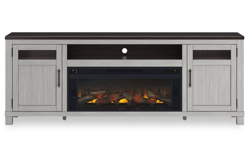 Darborn Gray/Brown 88" TV Stand with Electric Fireplace - Lara FurnitureTV Stand