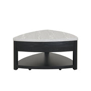 Darcy - Black Coffee Table with Lift-Up Faux Marble Top and Storage Shelf - T135-C-Table
