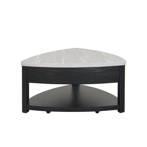 Darcy - Black Coffee Table with Lift-Up Faux Marble Top and Storage Shelf - T135-C-Table
